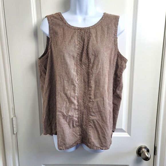 APRIL CORNELL Sleeveless Gingham Top - Picture 1 of 9